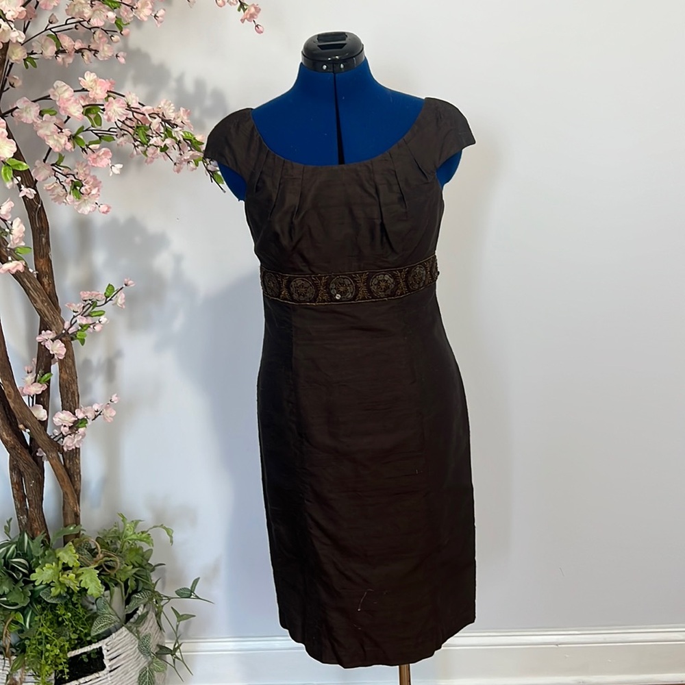 Brown cap sleeve dress